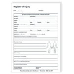 AEROSUPPLIES A5 Register of Injuries Duplicate Pad (25 pages)