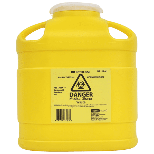 AEROHAZARD Sharps Disposal Container 5L - Customers also search for: FSC050 Plastic Sharps Container,5L