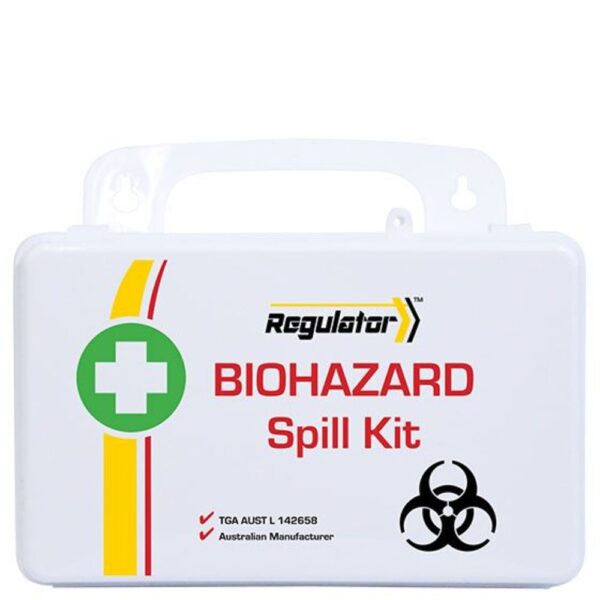 REGULATOR Biohazard Plastic Spill Kit 13 x 21 x 7.5cm - Customers also search for: Trafalgar 101930 BIOHAZARD SACHET 200G,A34612 Blood Spill Response Kit - Red Z Emergency Rapid Response Kit,A46219 Body Fluid Clean-Up Kit,20301100 Brenniston National Standard Blood Spill & Vomit Clean-Up Kit