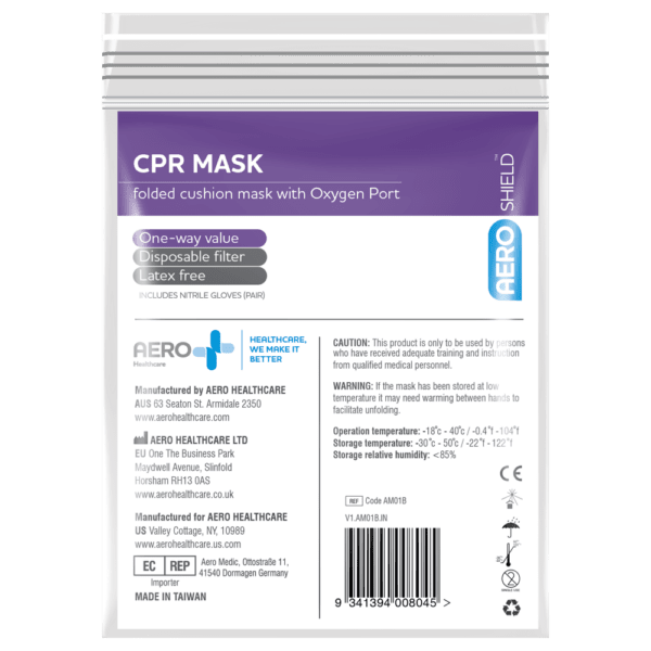 AEROSHIELD CPR Mask in Clear Bag - Customers also search for: First Aid Only 363705 CPR Laerdal Pocket Mask,Plastic Case,Medique 86701 MDI Micromask CPR Mask,Sentry 10120245 CPR Mask,Sentry RES001 Resuscitation Face Shield,Trafalgar 858280 Resusciation Mask with Valve & Carry Case,A7755 First Aiders Choice Resuscitation Mask with Valve & Carry Case,37480 Resus-Aid Mask (Hard Case),AM01 Hard Cover Mask,8883548 Resuscitation Mask -reusable,10120245 CPR Mask