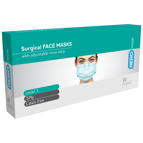 AEROMASK Level 2 Surgical Mask Box/10 - Customers also search for: baremedical 2039312 Mask Face Surgical Baremedical,D3PMMELG D3PMMELG,FCMB105 FCMB105,Sproutlife 879670 Disposable L2 Face Mask,Pack of 50 - Blue,DFMB DISPOSABLE FACE MASK BLUE 3 PLY,357208NEW Surgical Face Mask - 50 Pack,10025519 Aaxis Surgical Mask Type IIR