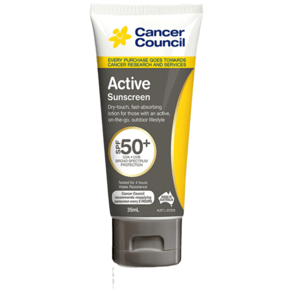 CANCER COUNCIL SPF50+ Active Sunscreen Tube 35mL - Customers also search for: A50616 Ultra Protect SPF50+ Sunscreen Bundle,11502016 Hamilton Sunscreen 50+ 1L