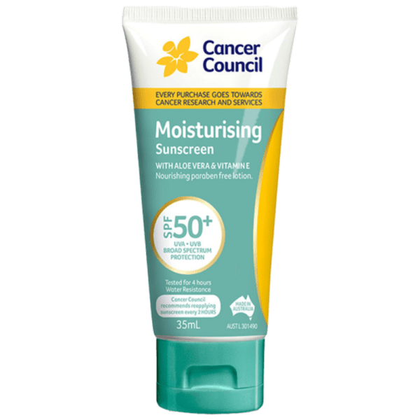 CANCER COUNCIL SPF50+ Moisturising Sunscreen Tube 35mL - Customers also search for: A50616 Ultra Protect SPF50+ Sunscreen Bundle,11502016 Hamilton Sunscreen 50+ 1L