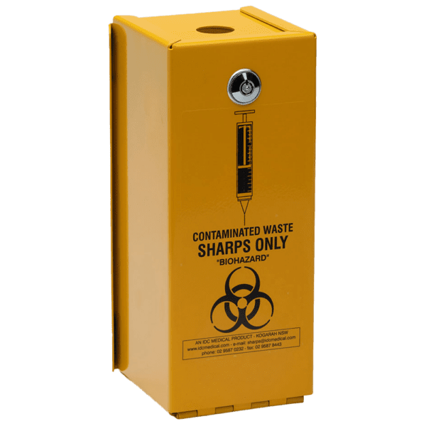 AEROHAZARD Steel Sharps Disposal Safe 1.4L (includes 2 x SD1400) - Customers also search for: Trafalgar 853130 Sharps Disposal - Metal Safe for 2L Sharps Container,FSM202 1.8L Sharps Metal Safe,Yellow Armour,A21700 Steel Safe for Sharps Container