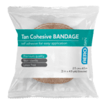 AEROBAN Tan Cohesive Bandage 2.5cm x 4.5M Wrap/12