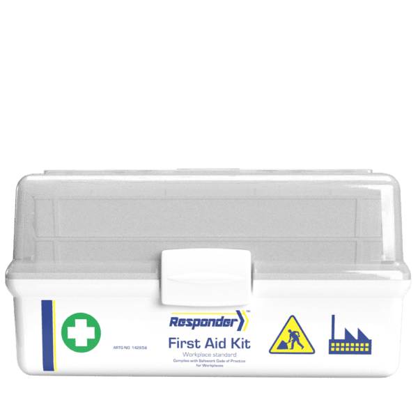 RESPONDER 4 Series Plastic Tacklebox First Aid Kit 42 x 21 x 22cm - Customers also search for: First Aid Kits Australia K400 K400,Livingstone FAKNSWMP Livingstone Standard Workplace First Aid Kit,Medium,Complete Set In Recyclable Plastic Case,for 1-25 people,Livingstone FAKCONBOAT Livingstone Boating First Aid Kit,Livingstone FAKCONAPC Livingstone Construction First Aid Kit,Class A,Livingstone FAKCONAPLUSP Livingstone Construction First Aid Kit,Class A Plus,Livingstone FAKQLDLOWRP Livingstone Queensland Low Risk First Aid Kit,Livingstone FAKVICSPC Livingstone VIC Standard First Aid Kit,for 1-25 people in High Risk or 11-99 people in Low Risk,Livingstone FAKWALOWPC Livingstone Western Australia Low Risk First Aid Kit,Uneedit F1-CP,FAR2W30 R2 4WD Outback First Aid Kit,Soft Pack,FAR222 R2 Workplace Response First Aid Kit,Tackle Box,FANCT22 4X4 Touring First Aid Kit,Carton of 3,F1-C F.A.KIT: COMPLETE NATIONAL (C) WORKPLACE PLASTIC HARD CASE,F1-CP F.A.KIT: COMPLETE NATIONAL (CP) WORKPLACE PORTABLE PLASTIC CASE,FAEWT ESSENTIAL WORKPLACE RESPONSE FIRST AID KIT IN PLASTIC TACKLE BOX,605501 Portable First Aid Kit for Outdoors,20320099 Brenniston National Standard Office & Warehouse First Aid Kit,20320020 Brenniston Medium Risk Workplace Portable First Aid Kit,873852 Portable Polypropylene National Workplace First Aid Kit