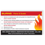 AEROGUIDE Burns First Aid Card