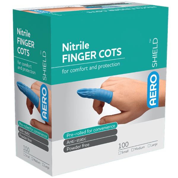 AEROSHIELD X-Large Nitrile Finger Cots Box/100 - Customers also search for: Trafalgar 34111 FINGER COTS LATEX SML 100,SB240 Surgical Basics Finger Stall Small