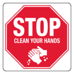 Poly Clean Hands Stop Sign 30 x 30cm