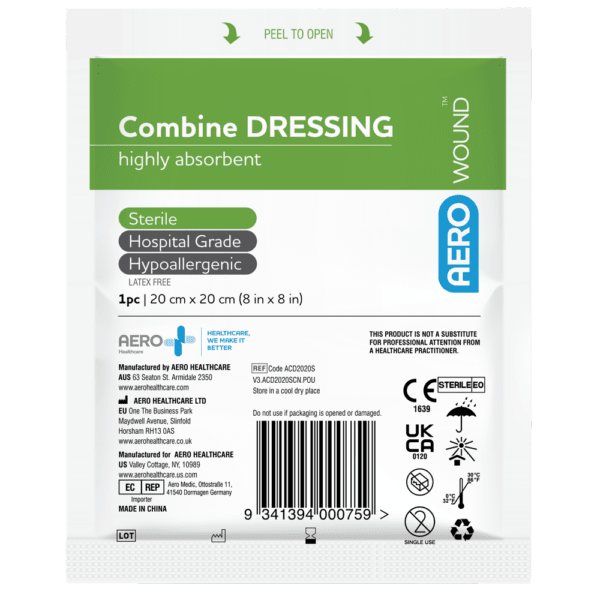 AEROWOUND Combine Dressing 20 x 20cm Bag/50 - Customers also search for: baremedical 2309087 Dressing Combine 10Cm X10M Roll White N/S,Livingstone LM090X127BN Melior Combine Dressing Pads,9 x 12.7 cm,Nonwoven,Cotton Filled,Sterile,1/Pack,130/Dispenser Box,Sentry NWC001 Non-Woven Combine Dressing,Sentry NWC001,ACD Aerowound Combine Dressing,2050 Combine Dressing 10cm x 10cm,11013010 Sage Combine Dressing,SB890 Surgical Basics Combine Dressings 10x12cm Display Of 25,10205001 Combine Dressing Pad 10cm x 10cm