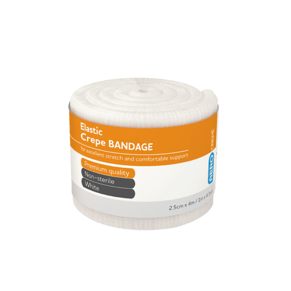 AEROCREPE Elastic Crepe Bandage 2.5cm x 4M Wrap/12 - Customers also search for: 3M AH010562710 Nexcare Band Crepe 100mmx1.6m,ACE BD207313 Ace Elastic Bandage,10cm,12 per Pack,Essity 73057-01 H/Crepe 8240 Band Med Wht 10cmx1.6m,MEDICREPE WB004 MEDICREPE Elastic Crepe Bandage,MEDICREPE WB009H MEDICREPE Elastic Crepe Bandage,Medstock MS10LCB MedStock LghtCrepeBand 10cmx1.6mx12,Smith & Nephew 36361480 Primacrepe Band Med Wht 10cm x 1.6m,Universal Choice CRBW100UB1 Universal Crepe Bandage,Medium Weight,10cm x 1.8m Unstretched,4m Stretched,Wrinkled,Universal Choice CRBH100U Universal Crepe Bandage,Heavyweight,10cm x 2.3m Unstretched,4.5m Stretched,Smooth,Brown,Universal Choice CRBH100UB Universal Crepe Bandage,Bleached White,Universal Choice CRBH100UBL Universal Crepe Bandage,Loose,Universal Choice CRBH100UL Universal Crepe Bandage,ACM Medium Weight Crepe Bandages,10105323 S+M Elastic Adhesive Bandage,10301018 Crepe Elastic Bandage Heavy 10cm