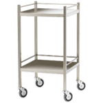 Small Stainless Steel Trolley with Rails 50 x 50 x 97cm