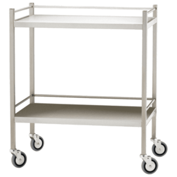 Large Stainless Steel Trolley with Rails 110 x 50 x 97cm