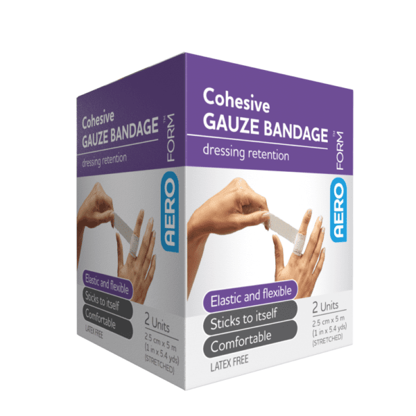 AeroForm Cohesive Gauze Bandage 2.5cm x 5M 2pk - Customers also search for: Smith & Nephew 36361492 Primagauze Cohesive 2.5cm x 2m x2