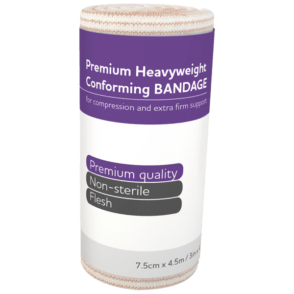 AEROFORM Premium Heavyweight Conforming 7.5cm x 4.5M Wrap/12 - Customers also search for: BSN Medical SN36301001 Tensocrepe Heavy Weight Bandage,10cm x 2.3m (Unstretched),4m (Stretched),100 Percent Cotton,Tan,12 Rolls per Pack,Trafalgar 21025 HEAVY CREPE BANDAGE W10CM,106401 Premium Compression Bandage-10cm