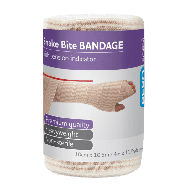 AEROFORM Snake Bite Bandage with Indicator 10cm x 10.5M Wrap/12 - Customers also search for: Smith & Nephew 36361486 Primacrepe Band Hvy Tan 15cm x 2.3m,SURVIVAL SMART SMART Bandage (Snakes & Funnel-webs),Trafalgar 102820 First Aiders Choice - Snake Indicator Bandage,EB100 Evo-Bandage Premium Snake Bite Bandage,10cm,Latex Free,A49956 Snake Bite Indicator Bandage,SNAKEBDG Snake Bite Bandage with stretch indicator,106403 Bandage Snake Bite 10cm x 10.5m,SB905 Snake Bite Bandage 10cmx10.5m Tension Indicator,10301055 Snake Bite Bandage with Indicators 10cm x 10.5m