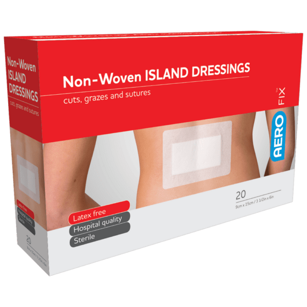 AEROFIX Non-Woven Island Dressing 9 x 15cm Box/20 - Customers also search for: AsGUARD Flex + ISD030 AsGUARD Flex + Non-Woven Island Dressing,baremedical 1990237 Dressing Adh Cloth 5 X 7Cm,baremedical 2528036 Island Dressing (Sterile),Essity 72380-00 L/Med 5cmx7.2cm x50,Essity 72382-00 L/Med T Plus 5cmx7.2cm x50,Leukoplast 7645027 Leukoplast  soft white,Medstock MS100710NSI MedStock Fabric IsDress 7x10cm x100,MedStock MS100507NSI MedStock Fabric IsDress 5x7cm x100,Smith & Nephew 66001478 Cutiplast 7.2x5cm x100 1478,Smith & Nephew 7135 Primapore Dress 8.3x6cm x50 7135,Smith & Nephew 66003634 Primapore Dress 7.2x5cm x50,Trafalgar 101306 ISLAND DRESSING 7.5CM X 5CM BOX 50,FRD148 Island Dressing,6 x 8cm,50pk,S631 Primapore Dressings 830x60mm Pk 50,13070001 Bodichek Non-Woven Island Dressing,10204033 Primapore Island Dressing 7.2cm x 5cm (50),10204035 Primapore Island Dressing 8.3cm x 6cm (50)