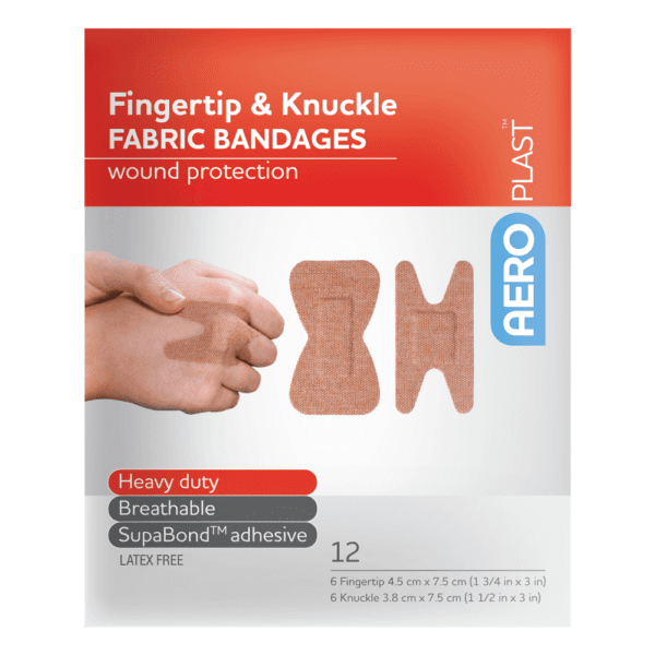 AEROPLAST Premium Fabric Fingertip & Knuckle Dressings Env/12 - Customers also search for: bandaid,fabric strip,First Aid Only H119 3/4"x3" Heavy Woven Fabric Bandages,100/box,Medique 61433 7/8" x 3" Flexible HW Strip Bandages,Trafalgar 42510 ELASTOPLAST FABRIC STRIPS PK100,P13 P13,Adhesive Plasters,Fabric,72 x 19mm,100pk,44003 Bandaid  Dressing Strip 7.5cm x 1m,BAF501 AEROPLAST Fabric Dressing Strips 100 pack