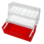 AEROCASE Red and White Plastic Tacklebox with 2 Trays 20 x 40 x 23cm