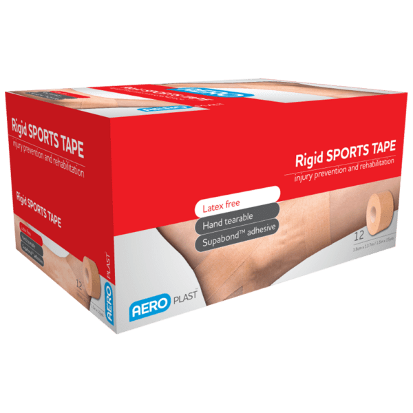 AEROPLAST Rigid Sports Tape 3.8cm x 13.7M Box/12 - Customers also search for: atf12,3M AH010559567 Nexcare Sprt Prof Tape F 25mm,Aaxis 13005821 Bodichek Sprt Strap 2.5cmx13.7m,Sports Tape A25876 Sports Tape,MPS2513S Rigid Strapping Sports Tape 25mm x 13m,13005812 Bodichek Sports Strapping Tape,13005822 Bodichek Sprt Strap 3.8cmx13.7m,10406003 Rigid Tape Tan 2.5cm x 13.7m