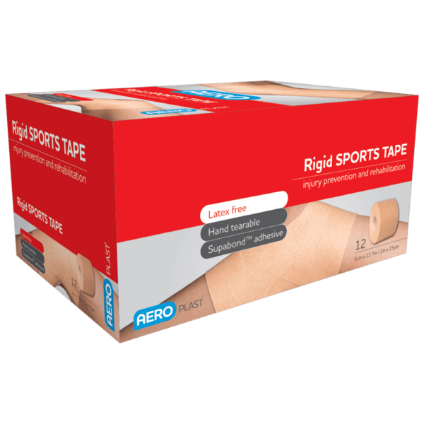 AEROPLAST Rigid Sports Tape 5cm x 13.7M Box/12 - Customers also search for: atf12,3M AH010559567 Nexcare Sprt Prof Tape F 25mm,Aaxis 13005821 Bodichek Sprt Strap 2.5cmx13.7m,Sports Tape A25876 Sports Tape,MPS2513S Rigid Strapping Sports Tape 25mm x 13m,13005812 Bodichek Sports Strapping Tape,13005822 Bodichek Sprt Strap 3.8cmx13.7m,10406003 Rigid Tape Tan 2.5cm x 13.7m