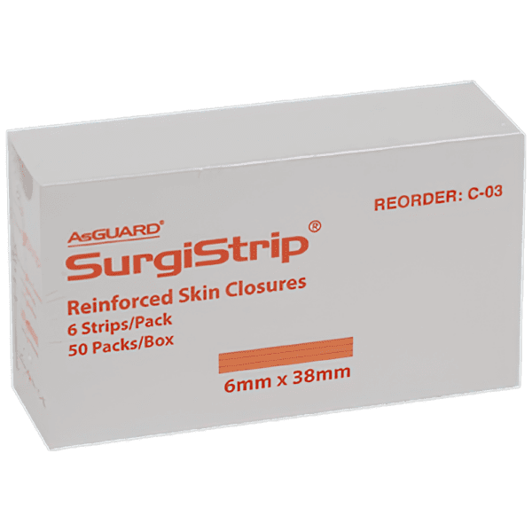 AEROPLAST Wound Closure Strips 6 x 38mm 6 strips/card Box/50 - Customers also search for: AsGUARD SurgiStrip C-04 AsGUARD SurgiStrip Reinforced Skin Closures (10s),N/A Leukostrips  packs,SB871 Surgical Basics Butterfly Closures 10 Per Pack