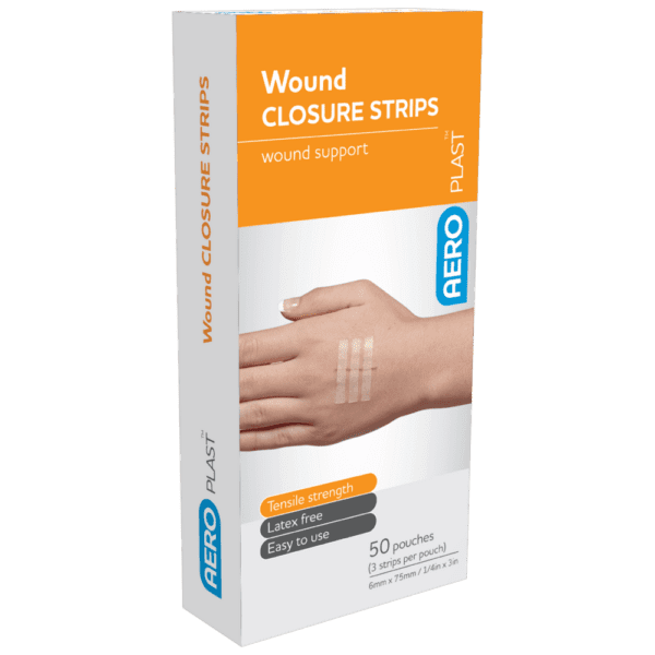 AEROPLAST Wound Closure Strips 6 x 75mm 3 strips/card Box/50 - Customers also search for: AsGUARD SurgiStrip C-04 AsGUARD SurgiStrip Reinforced Skin Closures (10s),N/A Leukostrips  packs,SB871 Surgical Basics Butterfly Closures 10 Per Pack