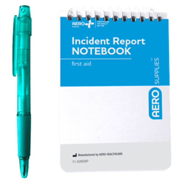 AEROSUPPLIES First Aid Notebook with Pen - Customers also search for: Trafalgar 87552 FAC NOTEBOOK SMALL,45005 Register Of Injuries Booklet & Pencil,3140 Notepad and Pencil in Bag,10130800 S+M First Aid Book with Pencil,11101121 Note Book & Pencil