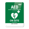 CARDIACT Poly AED On Site Sign 22.5 x 30cm - Customers also search for: Trafalgar 879835 AED Defibrillator Labels - AED on Site