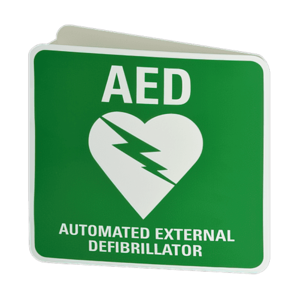 CARDIACT Poly AED Angle Bracket Sign 22.5 x 22.5cm - Customers also search for: RD5200 AED Wall Sign,DP-Sign3DAED Sign Plastic  AED Defibrillator 3D,434860 First Aid Signage for AED 90 Degree,434861 First Aid Signage for AED 90 Degree - Metal,30402198 Defibrillator (AED) Sign Off-Wall Poly 225mm x 225mm