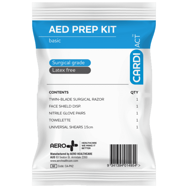 CARDIACT AED Basic Prep Kit 12.5 x 20.5cm - Customers also search for: AED Prep Kit A48137 AED Prep Kit,Trafalgar 102589 AED Prep Kit,RDP900 AED Premium Prep Kit,08DBKA-AED Defib/AED Prep Pack,11302001 Defibrillator (AED) Premium Prep Kit,878978 AED Prep Kit