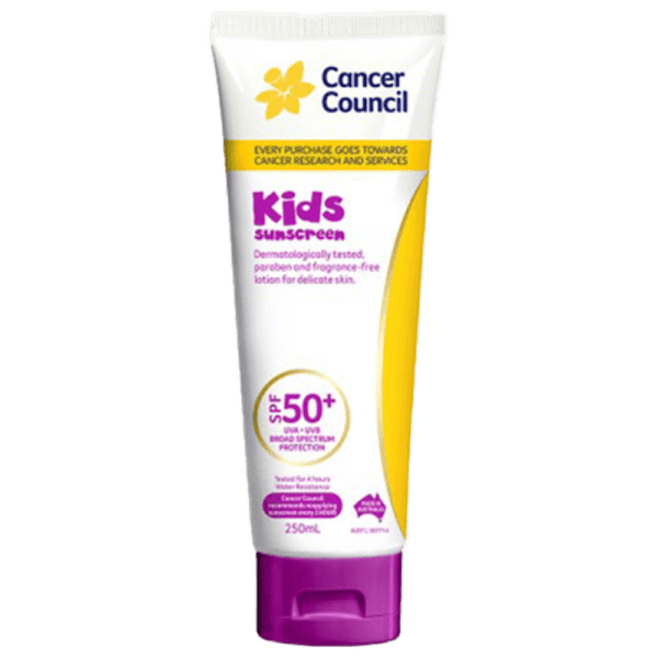 CANCER COUNCIL SPF50+ Kids Sunscreen Tube 250mL - Customers also search for: A50616 Ultra Protect SPF50+ Sunscreen Bundle,11502016 Hamilton Sunscreen 50+ 1L