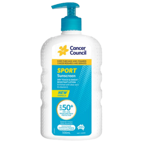 CANCER COUNCIL SPF50+ Sport Sunscreen Pump 500mL - Customers also search for: A50616 Ultra Protect SPF50+ Sunscreen Bundle,11502016 Hamilton Sunscreen 50+ 1L