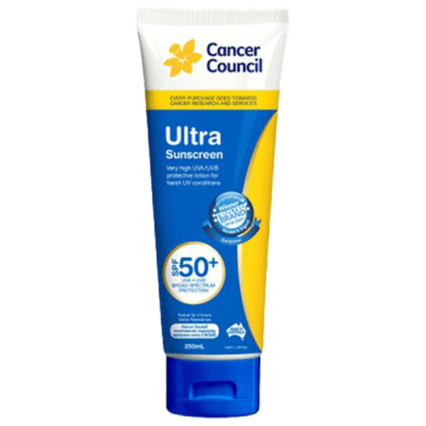 CANCER COUNCIL SPF50+ Ultra Sunscreen Tube 250mL - Customers also search for: A50616 Ultra Protect SPF50+ Sunscreen Bundle,11502016 Hamilton Sunscreen 50+ 1L