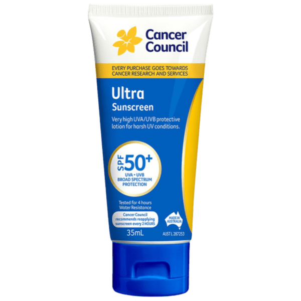 CANCER COUNCIL SPF50+ Ultra Sunscreen Tube 35mL - Customers also search for: A50616 Ultra Protect SPF50+ Sunscreen Bundle,11502016 Hamilton Sunscreen 50+ 1L