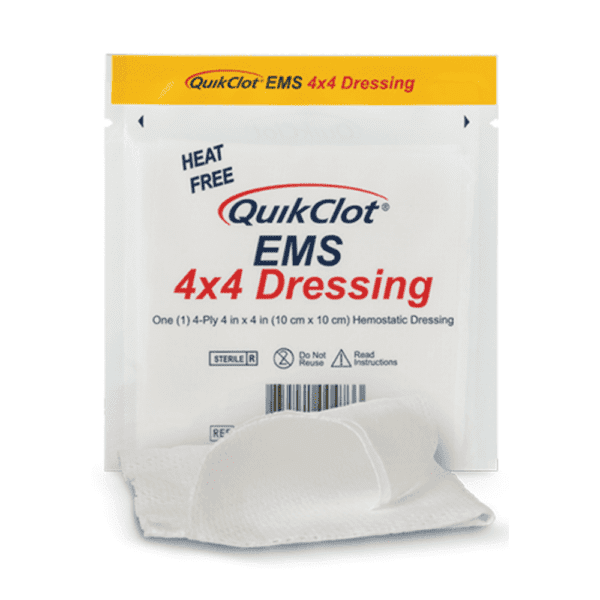 QUIKCLOT Haemostatic EMS Dressing 10 x 10cm SHORT DATED