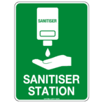 Off-Wall Poly Hand Sanitiser Station Sign 22.5 x 22.5cm