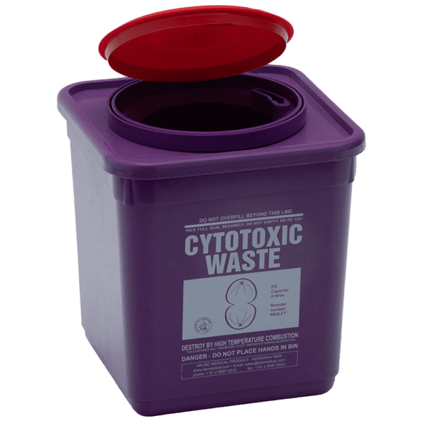 AEROHAZARD Cytotoxic Sharps Disposal Container 4L