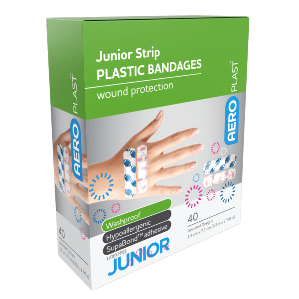AEROPLAST Plastic Junior Strip 7.2 x 1.9cm Box/40 - Customers also search for: bandaid,Band - Aid 37206127,First Aid Only G155 3/4"x3" Plastic Bandages,100/box,Johnson & Johnson 3720612704 Bandaid Plst Strp 100,Medique 102133 3/4" x 3" Plastic Strip Bandages,Trafalgar 41007 ELASTOPLAST PLASTIC STRIPS PK100,P12 P12,Adhesive Plasters,Plastic,72 x 19mm,100pk,S646 Adhesive Strip Medical Rapaid,S628 Band Aid J3510 Adhesive Bandages Pkt 100,S632 L/Plast S72590-01 Plastic Strips Pkt 100,62610511 Healband Plastic Strips,72x20mm,50's,13010004 Bodichek Strips Plastic 72x20mm Sterile,SB874 Surgical Basics Plastic Strips 75 Per Pack,9300610000000 Fabric 24's,10201002 Plastic Dressing Strips 1.9cm x 7.2cm (100)