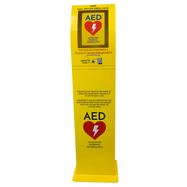 CARDIACT Yellow Floor Mount AED Cabinet 30 x 40 x 160 cm