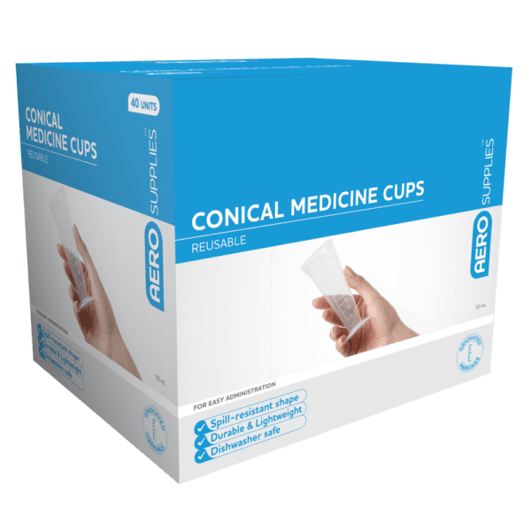 AeroSupplies Conical Medicine Cup 50mL Box/40
