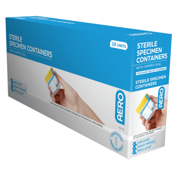 AeroSupplies Sterile Specimen Jar 50mL Box/10