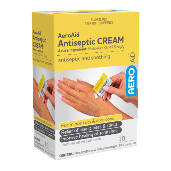 AEROAID Antiseptic Cream Sachet 1g Box/10 | Aero Healthcare